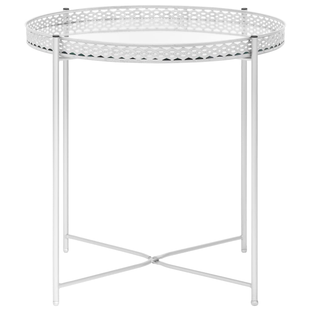 vidaXL Side Table Silver 15.7"x15.7"x16.1" Glass