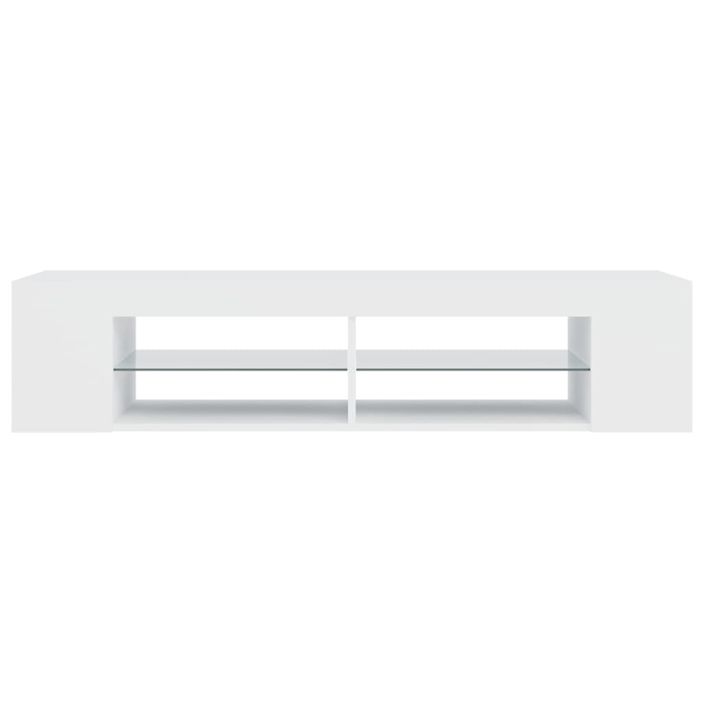 vidaXL TV Stand with LED Lights White 53.1"x15.4"x11.8"