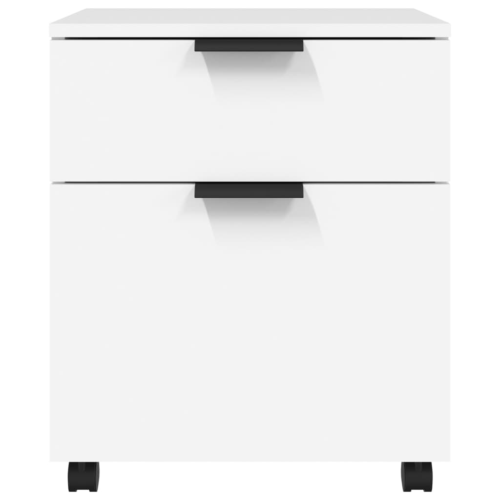 vidaXL Mobile File Cabinet with Wheels White 17.7"x15"x21.3" Engineered Wood