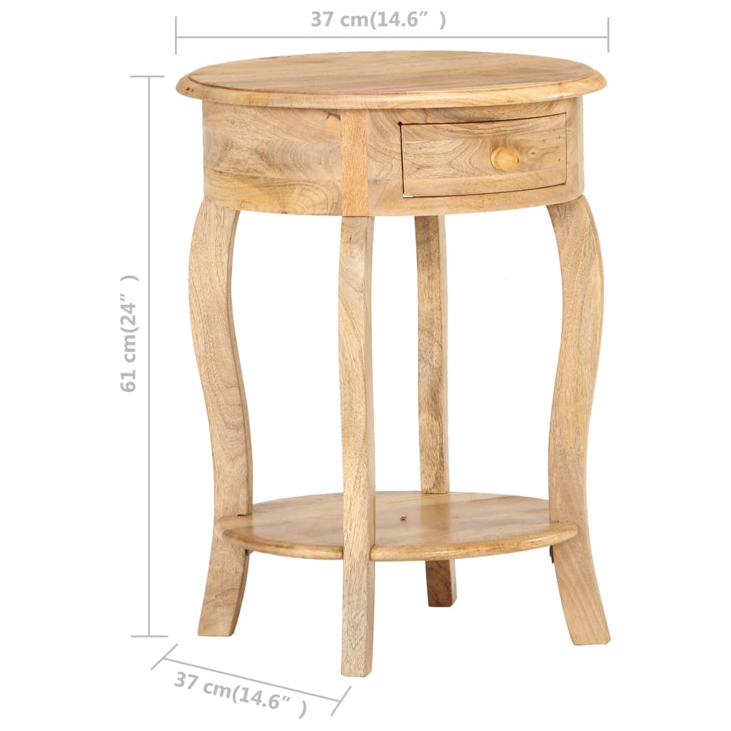 vidaXL Side Table 14.6"x14.6"x24" Solid Mango Wood