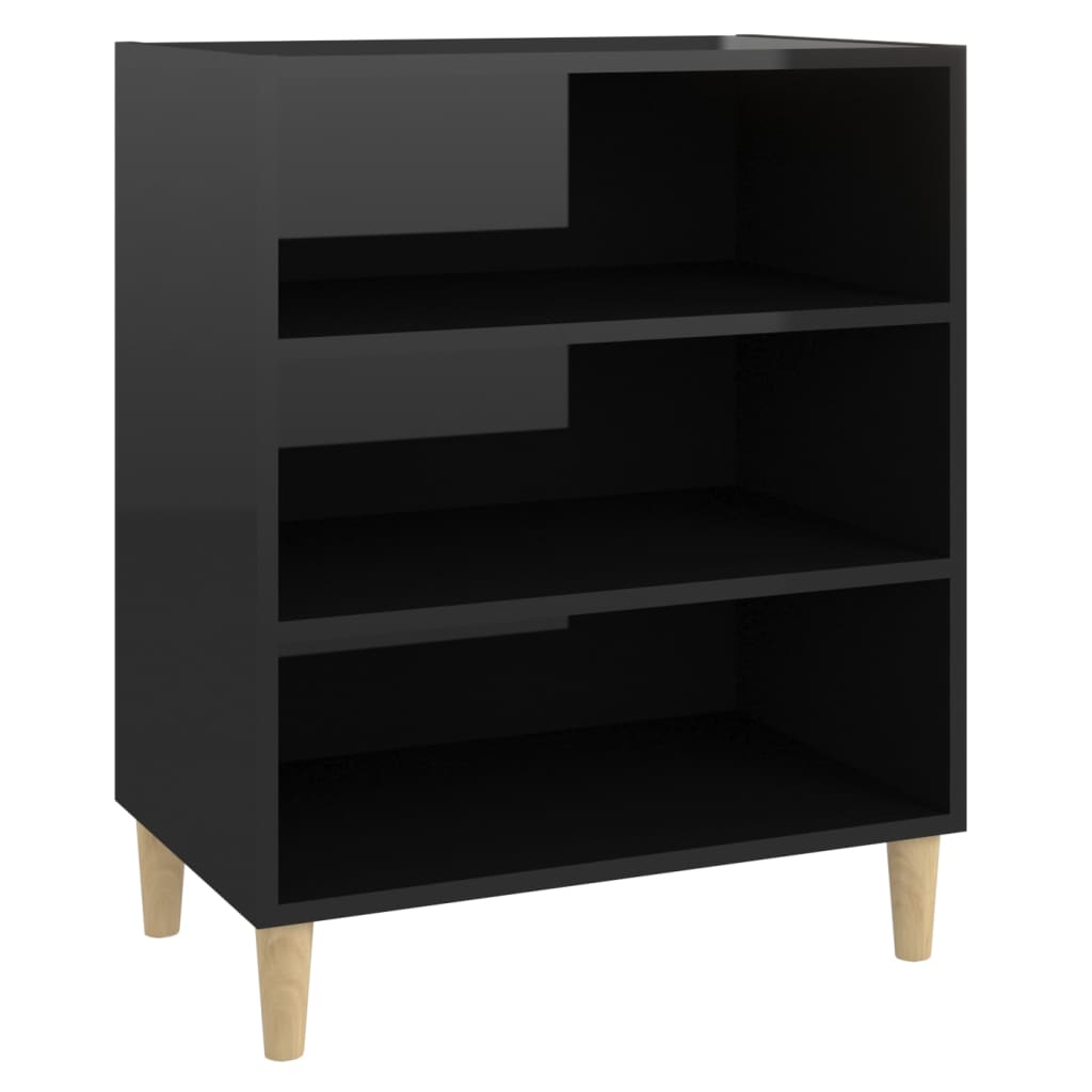 vidaXL Sideboard High Gloss Black 22.4"x13.8"x27.6" Engineered Wood
