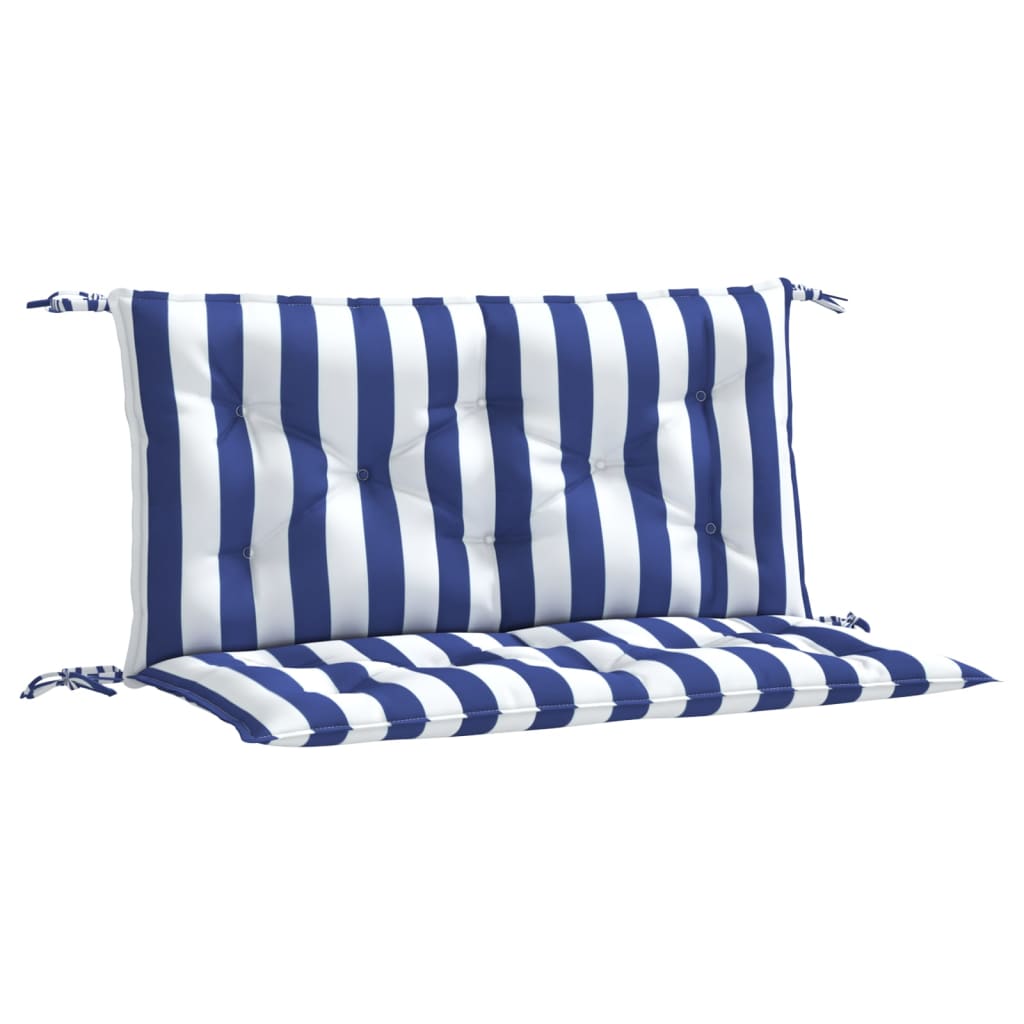 vidaXL Garden Bench Cushions 2pcs Blue&White Stripe 39.4"x19.7"x2.8" Fabric