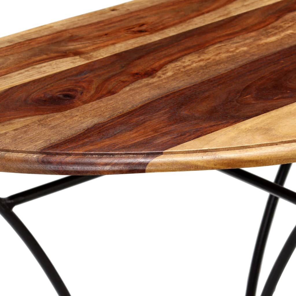 vidaXL Console Table Solid Sheesham Wood Half Round 35.4"x17.7"x29.5"