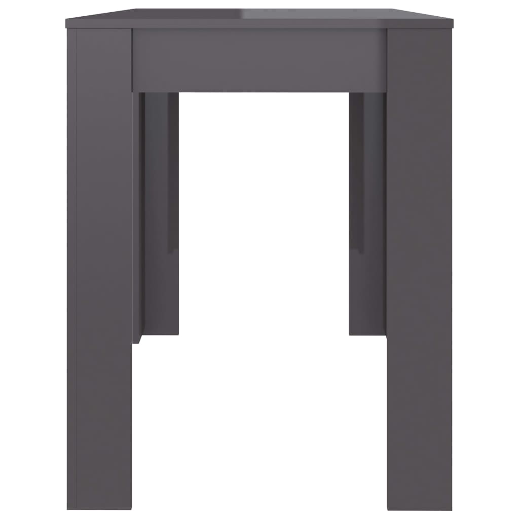 vidaXL Dining Table High Gloss Gray 47.2" x 23.6" x 29.9" Engineered Wood