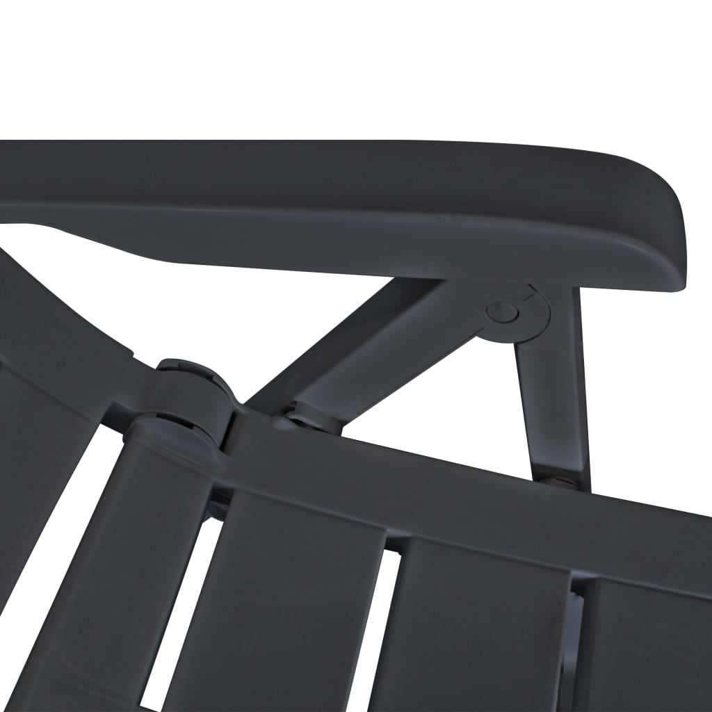 vidaXL Reclining Patio Chairs 2 pcs Plastic Anthracite