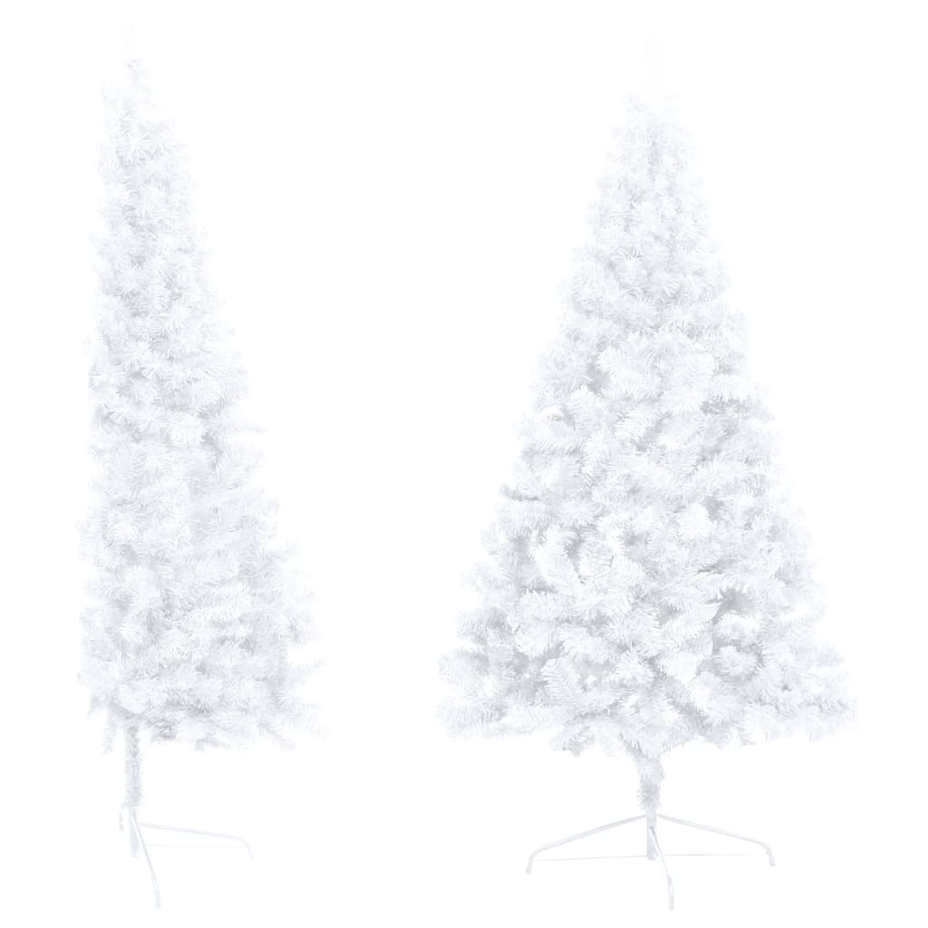 vidaXL Artificial Half Christmas Tree with LEDs&Ball Set White 47.2"