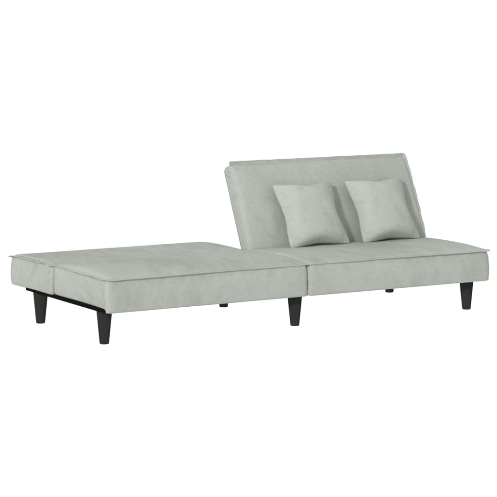 vidaXL Sofa Bed Light Gray Velvet