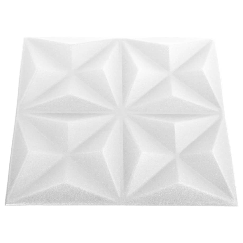 vidaXL 3D Wall Panels 48 pcs 19.7"x19.7" Origami White 129.2 ft²