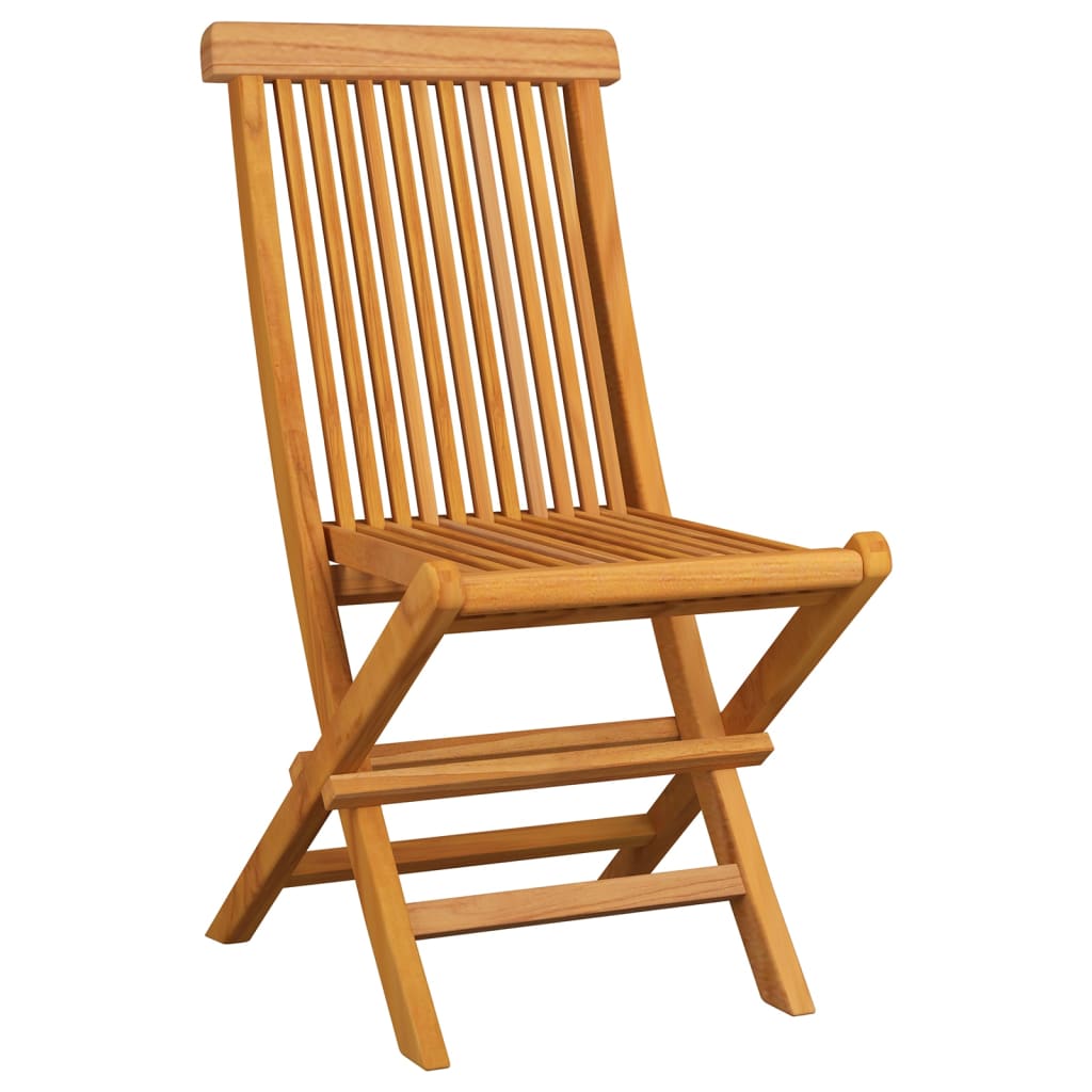 vidaXL Folding Patio Chairs 8 pcs Solid Teak Wood