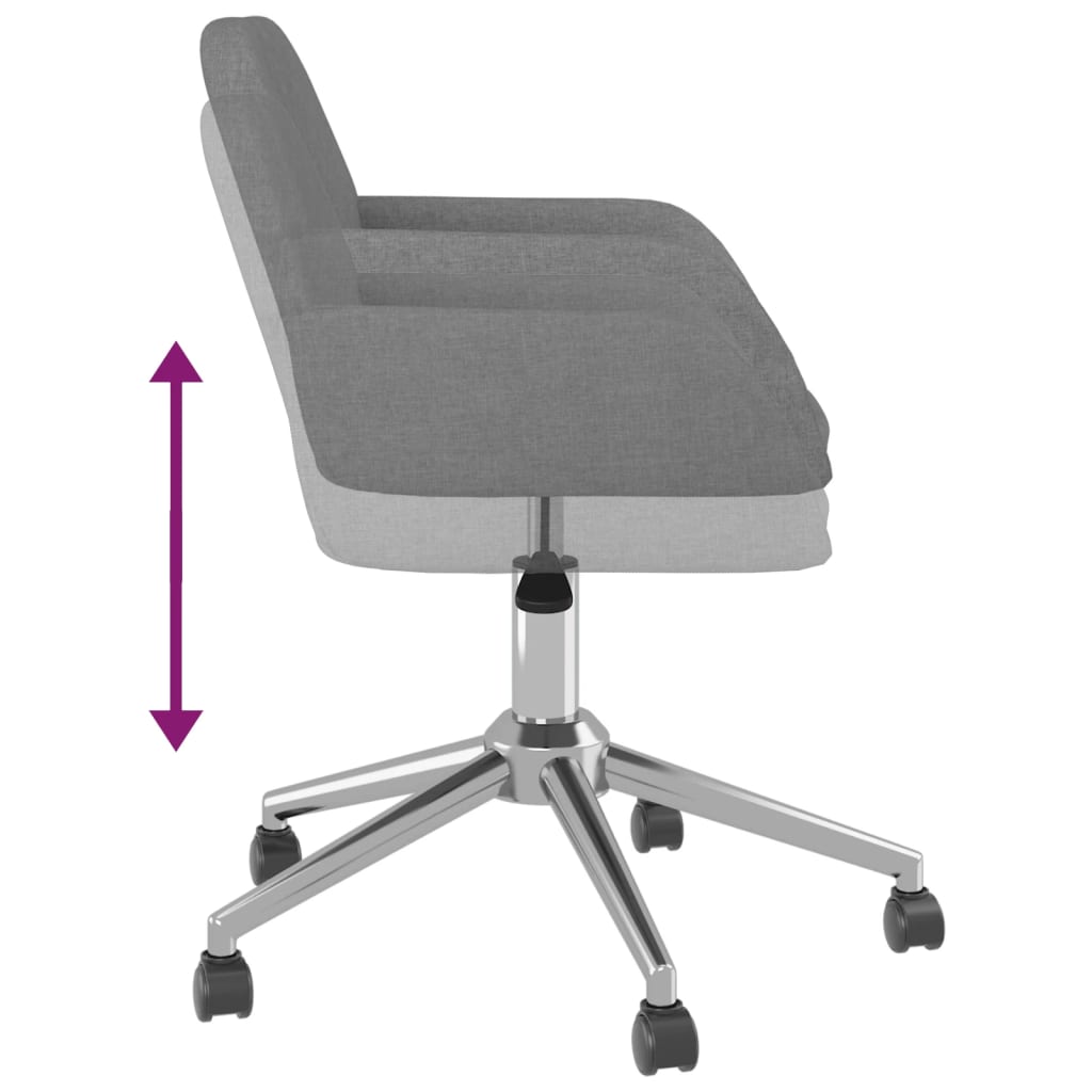 vidaXL Swivel Office Chair Light Gray Fabric
