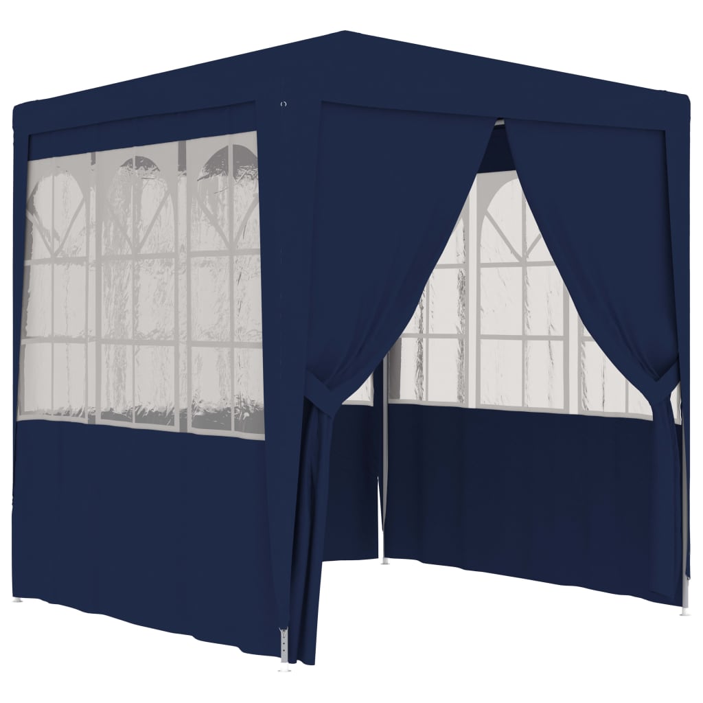 vidaXL Professional Party Tent with Side Walls 8.2'x8.2' Blue 90 g/m²