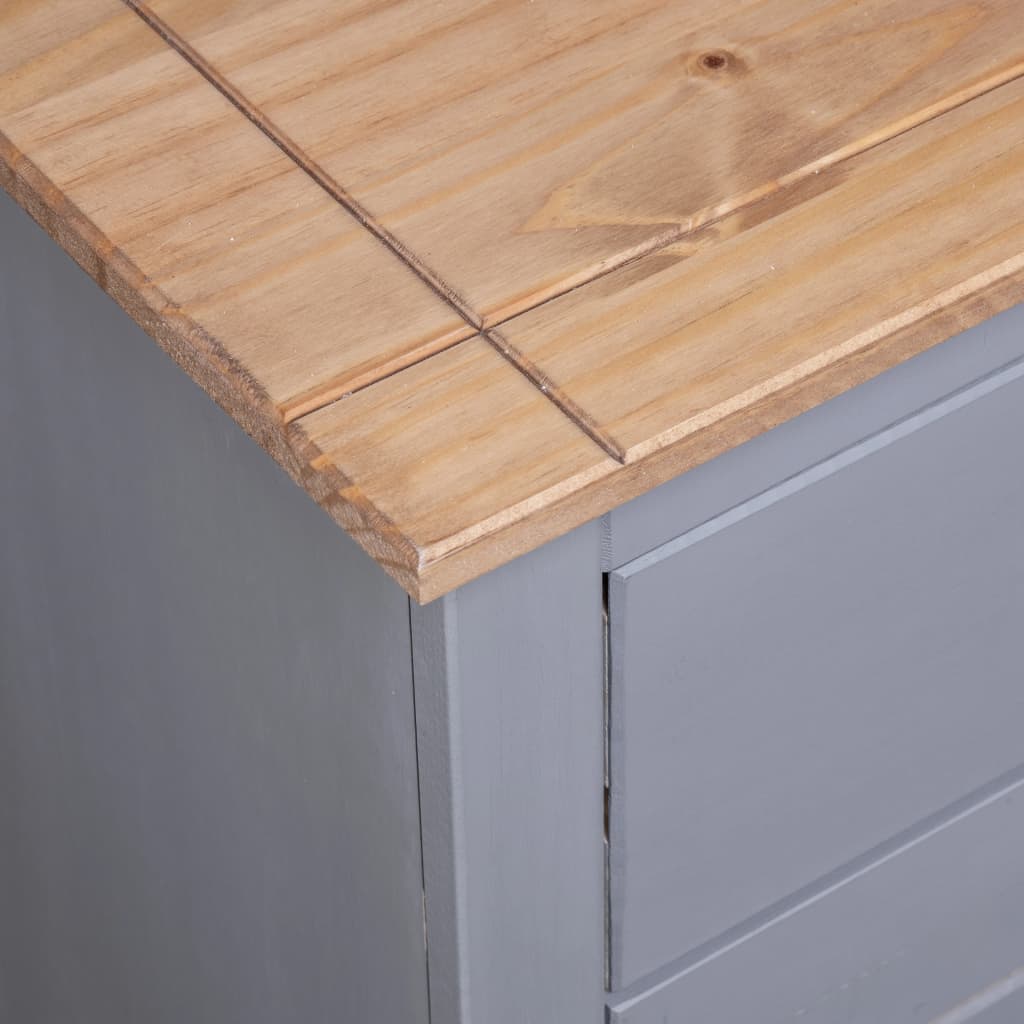 vidaXL Sideboard Gray 53.1"x15.7"x31.5" Solid Pinewood Panama Range