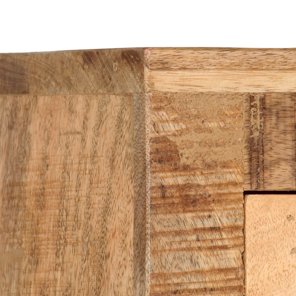 vidaXL Highboard with Wheel 15"x11.8"x56.3" Solid Rough Mango Wood