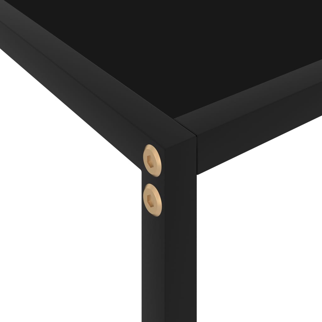 vidaXL Console Table Black 31.5"x13.8"x29.5" Tempered Glass