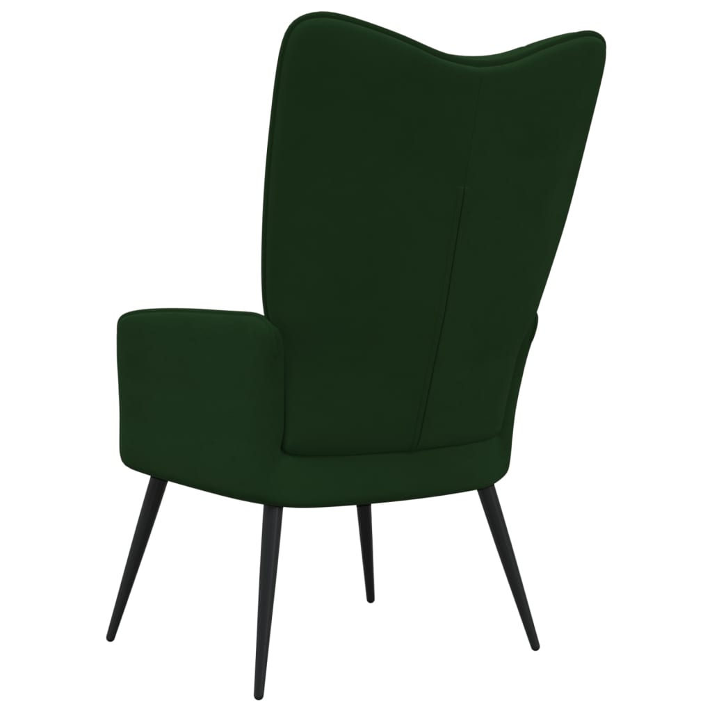 vidaXL Relaxing Chair Dark Green Velvet