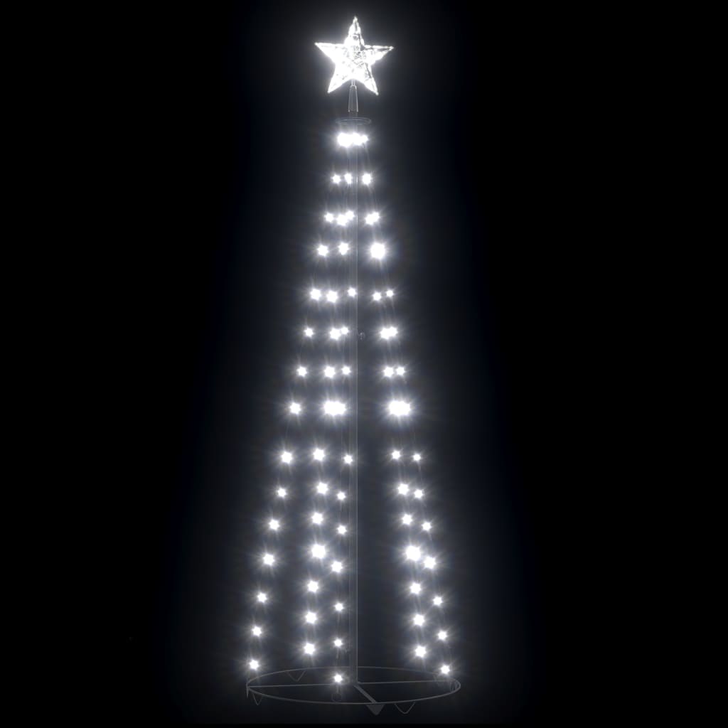 vidaXL Christmas Cone Tree Cold White 84 LEDs 2x5 ft