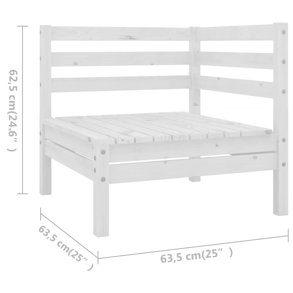 vidaXL 7 Piece Patio Lounge Set Solid Pinewood White