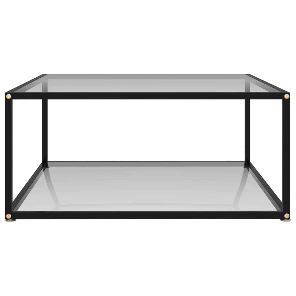 vidaXL TeaCoffee Table Transparent 31.5"x31.5"x13.8" Tempered Glass