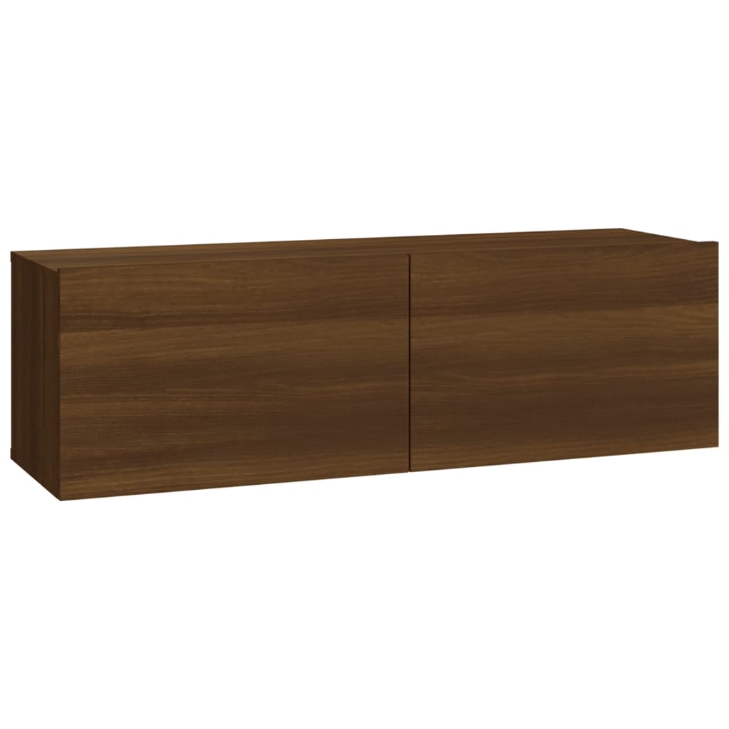vidaXL Wall TV Cabinets 2 pcs Brown Oak 39.4"x11.8"x11.8" Engineered Wood