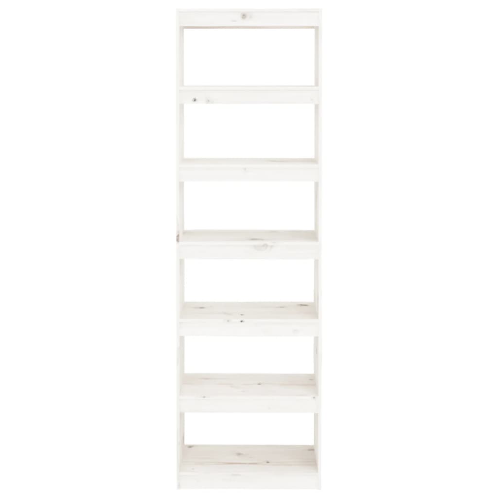 vidaXL Book Cabinet/Room Divider White 23.6"x11.8"x78.5" Solid Wood Pine