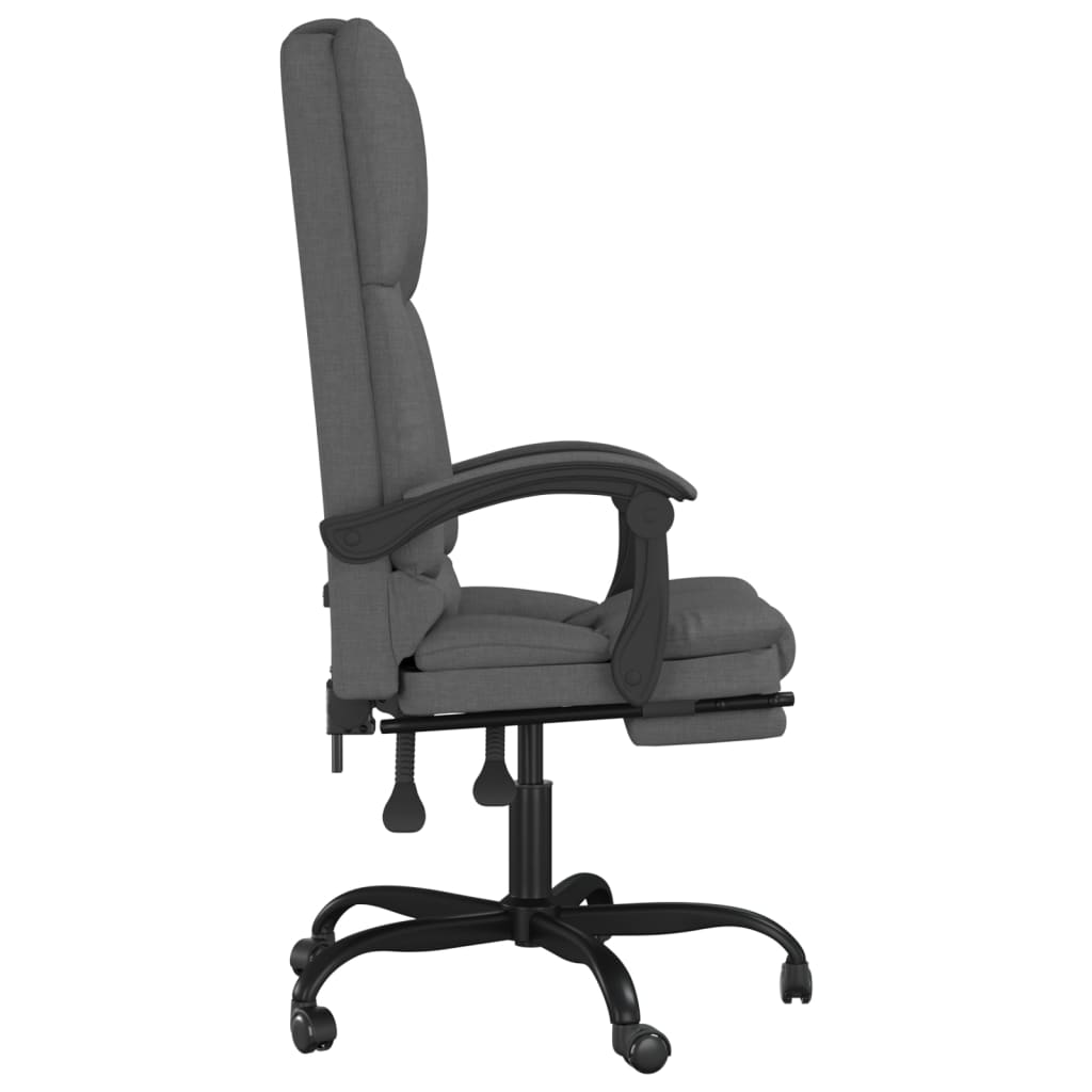 vidaXL Massage Reclining Office Chair Dark Gray Fabric