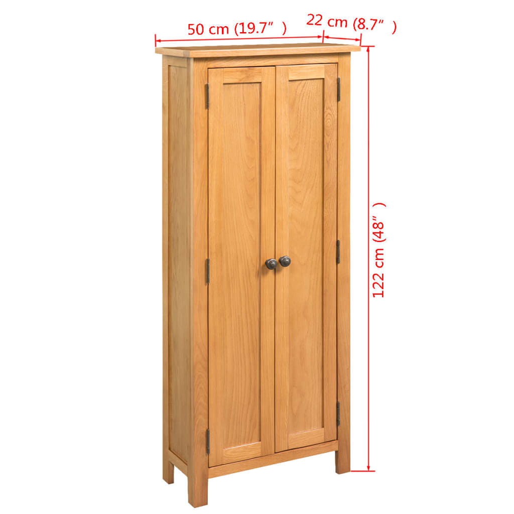 vidaXL Storage Cabinet Solid Oak Wood 19.7"x8.7"x48"