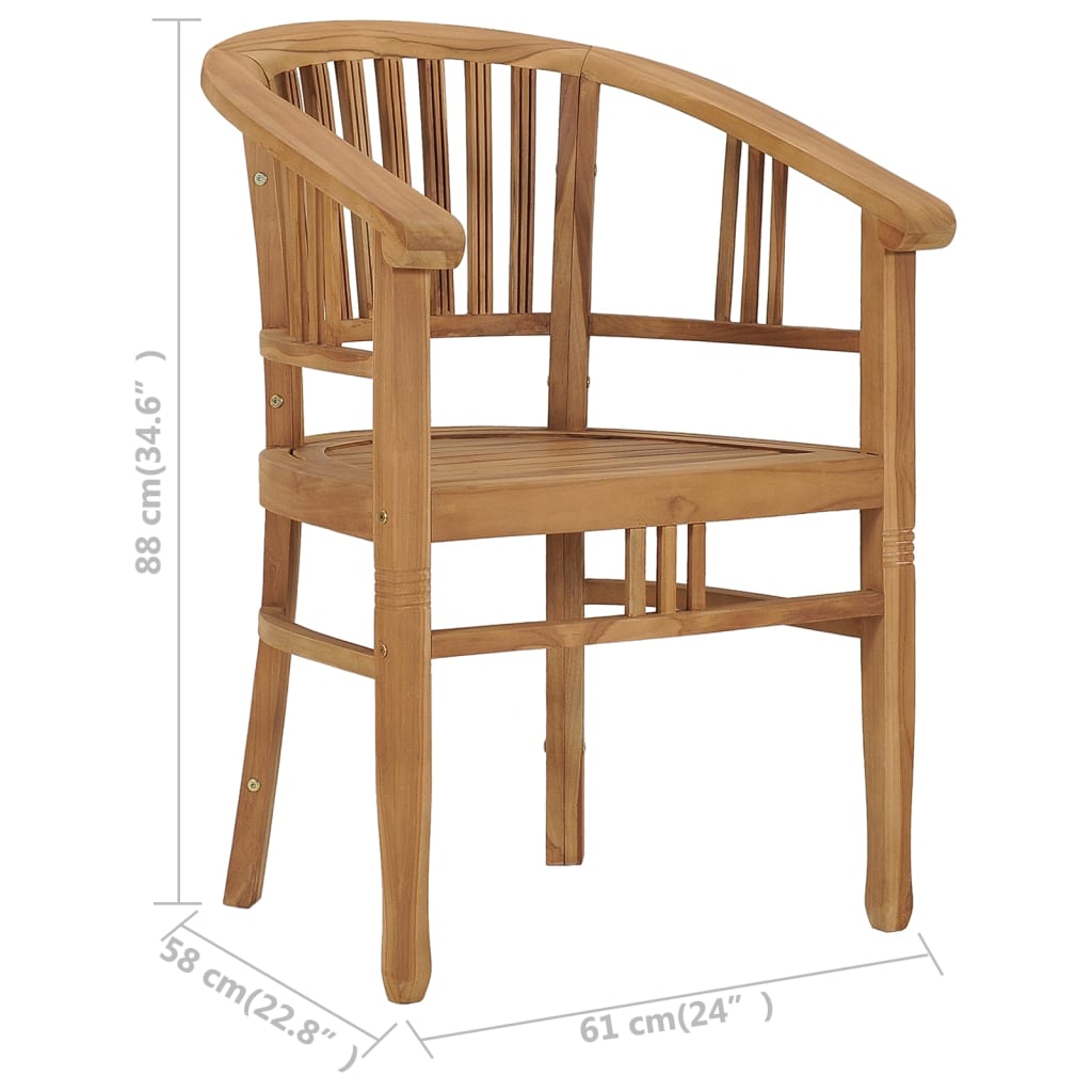 vidaXL Patio Chairs 2 pcs Solid Teak Wood