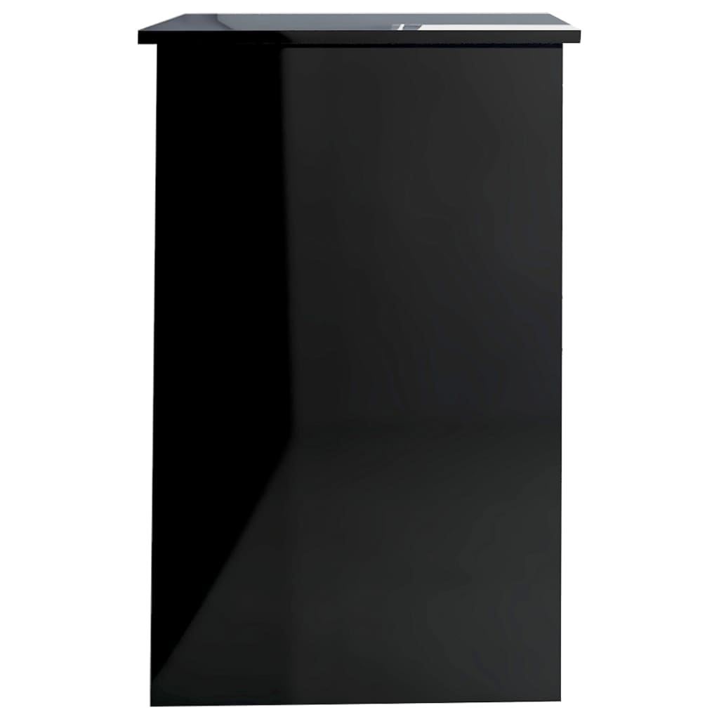 vidaXL Desk High Gloss Black 39.4"x19.7"x29.9" Engineered Wood