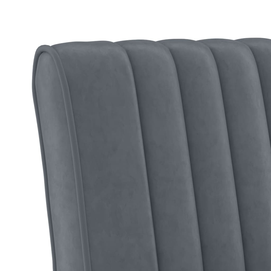 vidaXL Slipper Chair Dark Gray Velvet