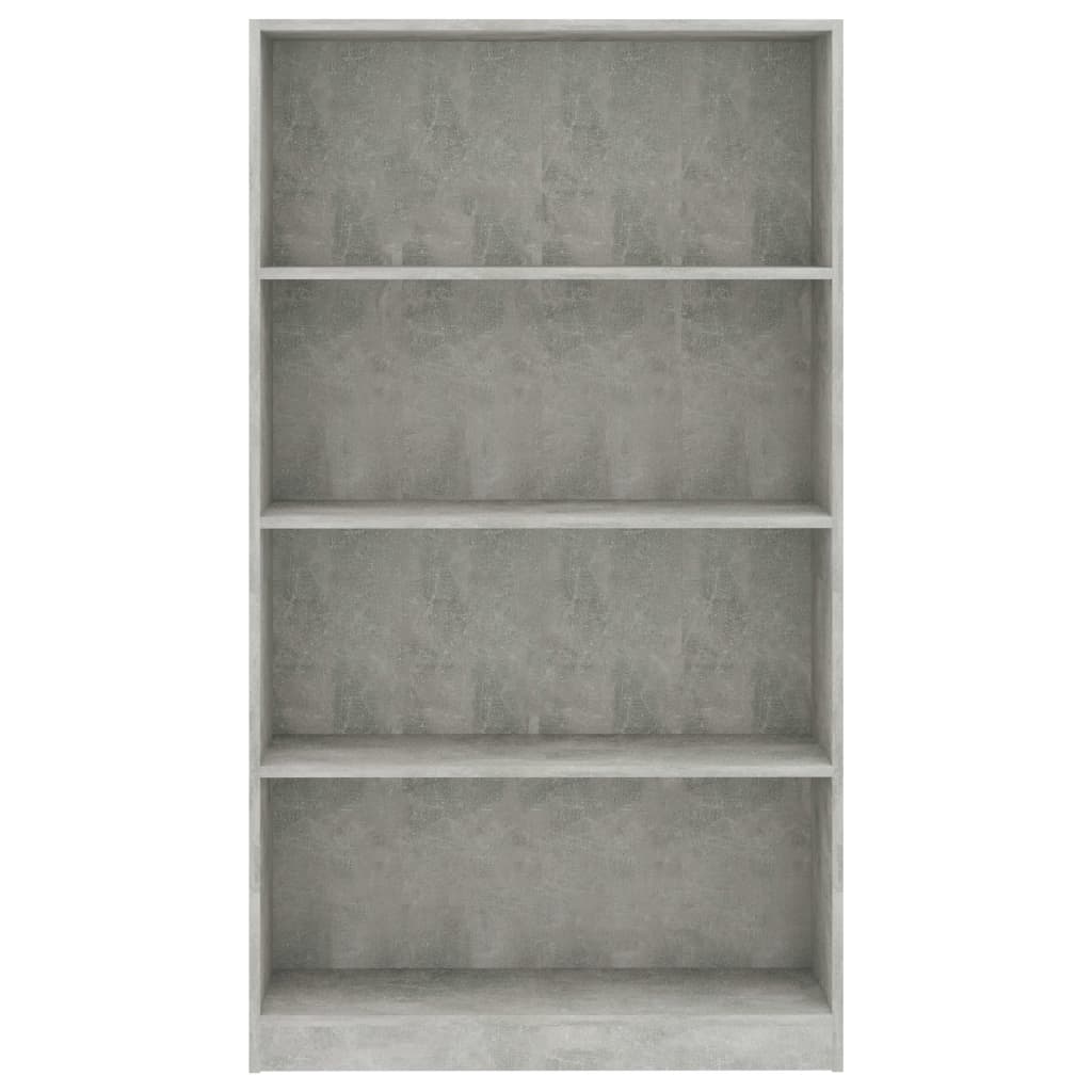 vidaXL 4-Tier Book Cabinet Concrete Gray 31.5"x9.4"x55.9" Engineered Wood