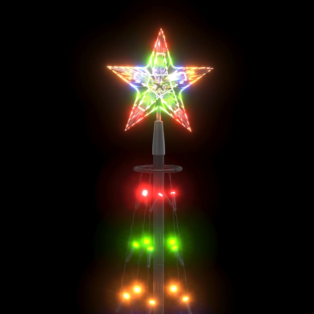 vidaXL Christmas Cone Tree Colorful 84 LEDs Decoration 2x5 ft