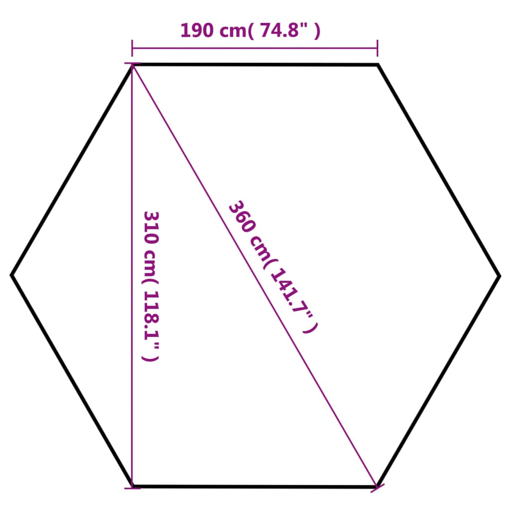 vidaXL Hexagonal Pop-Up Foldable Marquee Gray 11.8'x10.2'