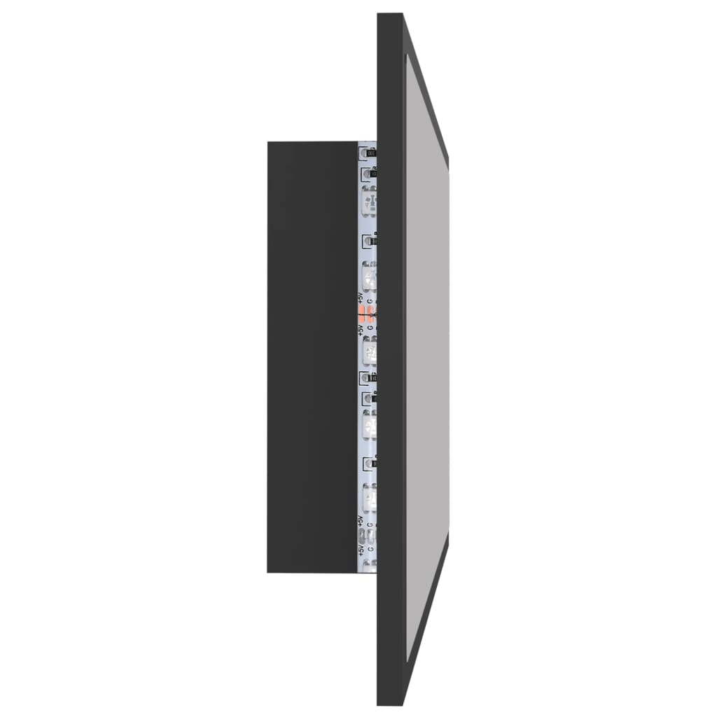 vidaXL LED Bathroom Mirror Gray 31.5"x3.3"x14.6" Engineered Wood