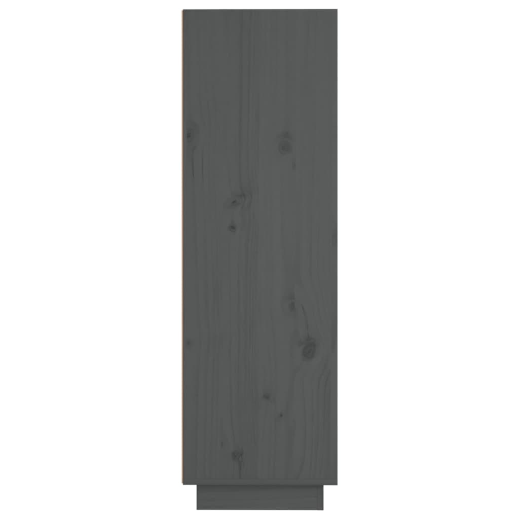 vidaXL Highboard Gray 14.6"x13.4"x43.3" Solid Wood Pine