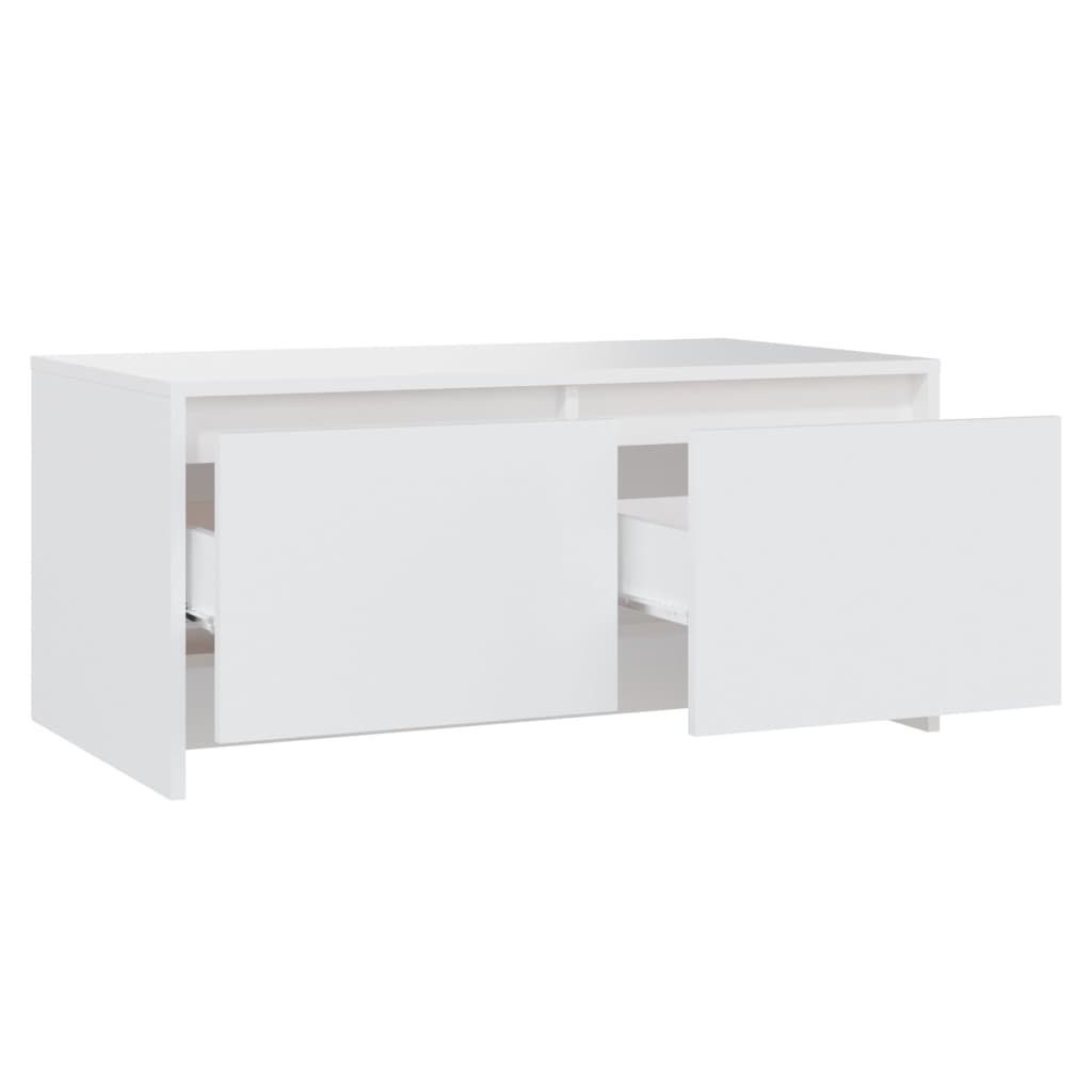 vidaXL Coffee Table White 35.4"x19.7"x16.3" Engineered Wood