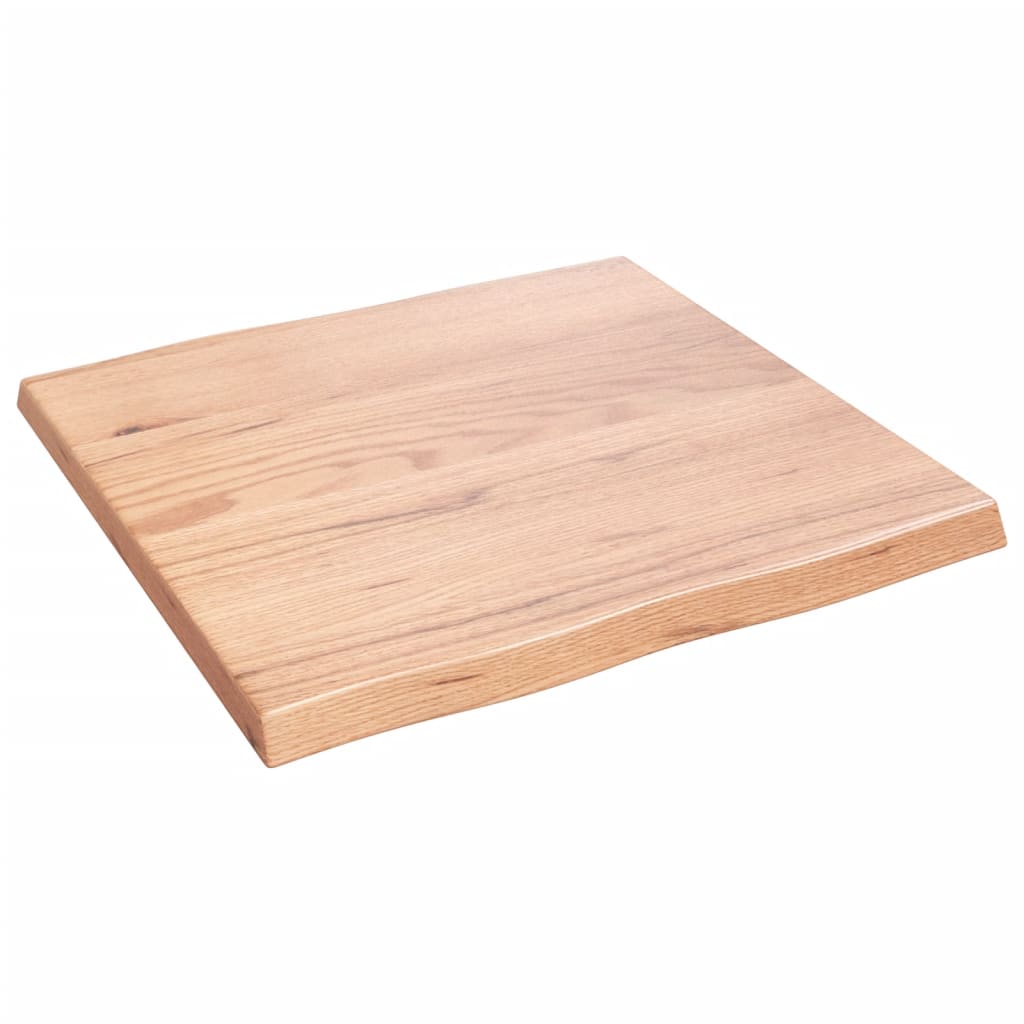 vidaXL Table Top Light Brown 23.6"x23.6"x(0.8"-1.6") Treated Solid Wood Live Edge