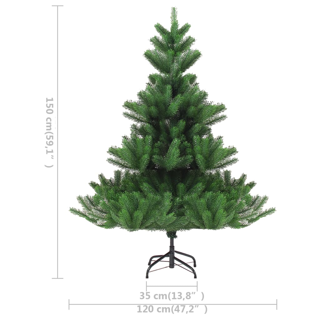 vidaXL Nordmann Fir Artificial Christmas Tree LED&Ball Set Green 59.1"