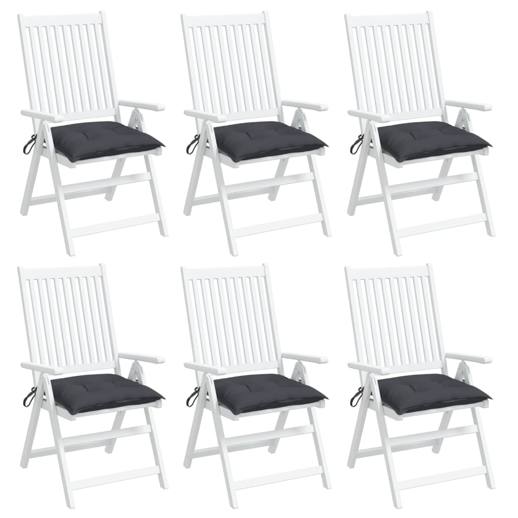 vidaXL Chair Cushions 6 pcs Anthracite 19.7"x19.7"x2.8" Fabric