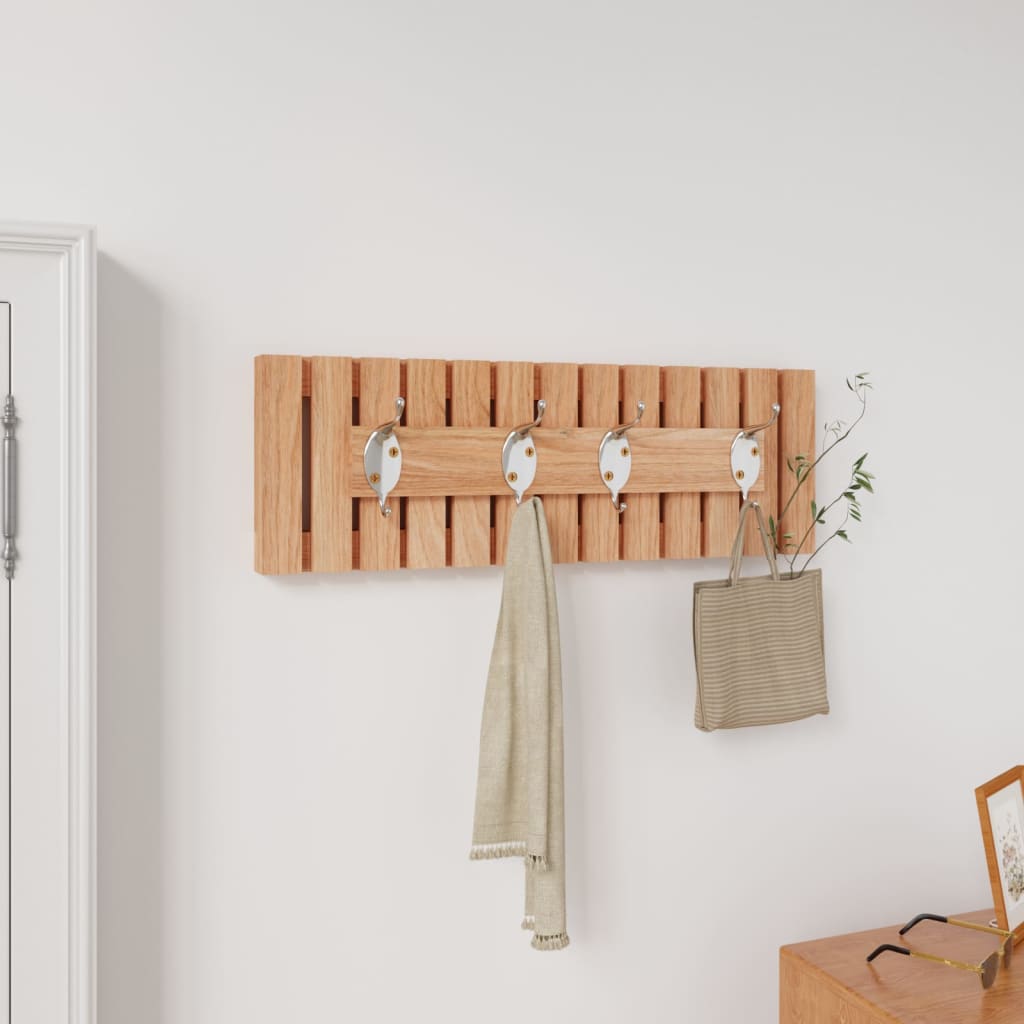 vidaXL Wall Hanger 16.5"x3.3"x5.5" Solid Wood Walnut