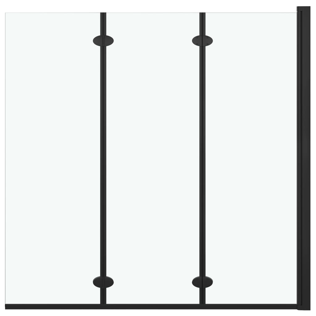 vidaXL Folding Shower Enclosure 3 Panels ESG 51.2"x54.3" Black