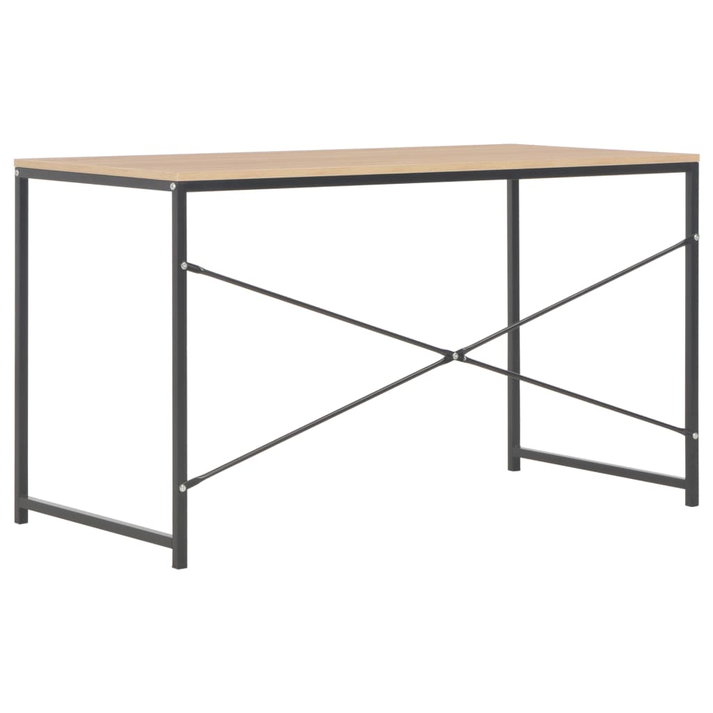 vidaXL Computer Desk Black and Oak 47.2"x23.6"x27.6"