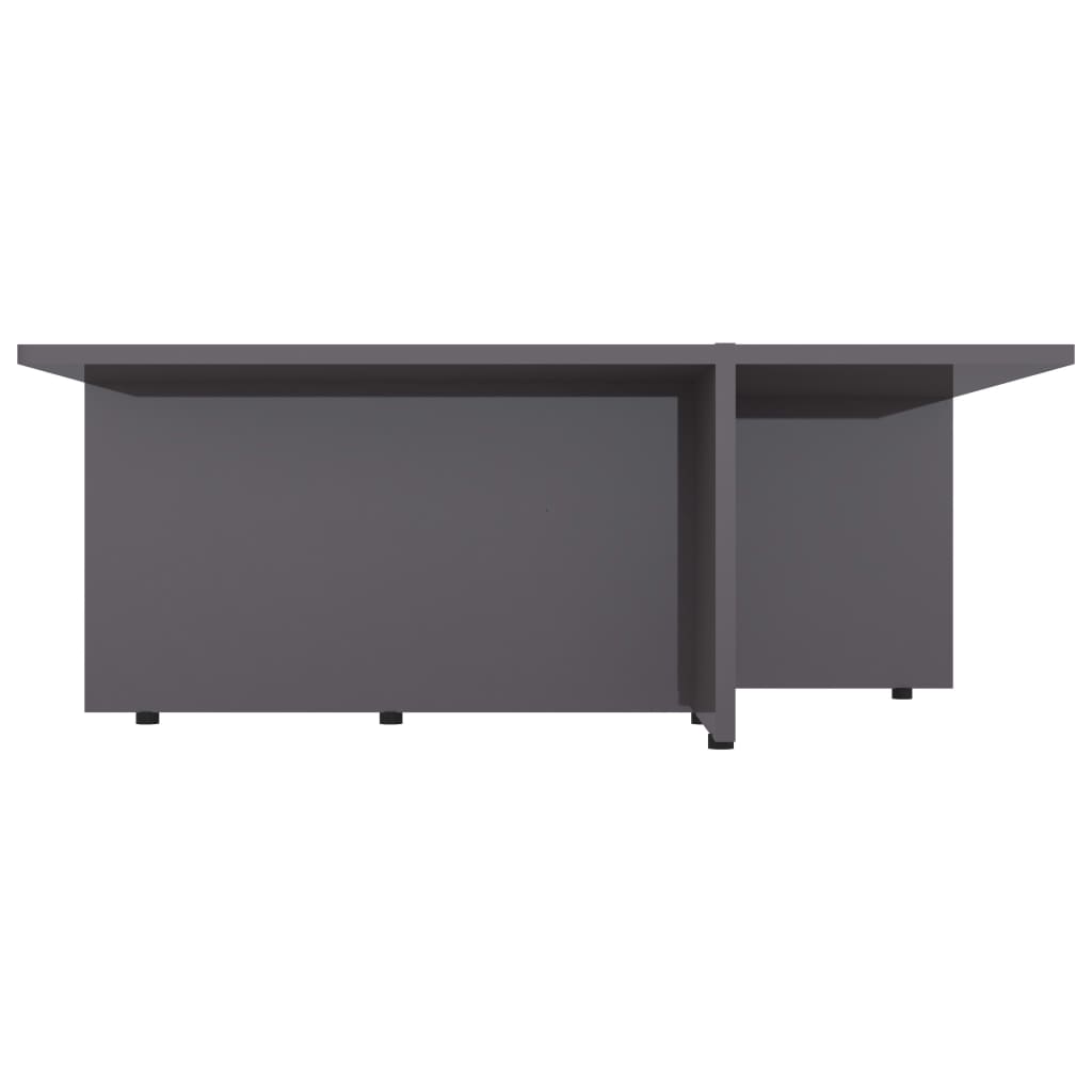 vidaXL Coffee Table High Gloss Gray 31.3"x31.3"x11.8" Engineered Wood