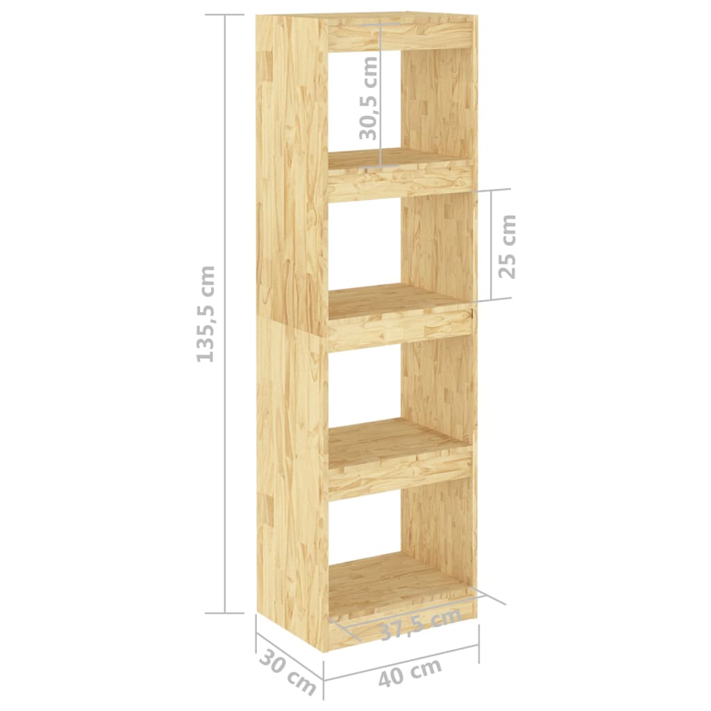 vidaXL Book Cabinet Room Divider 15.7"x11.8"x53.3" Solid Wood Pine