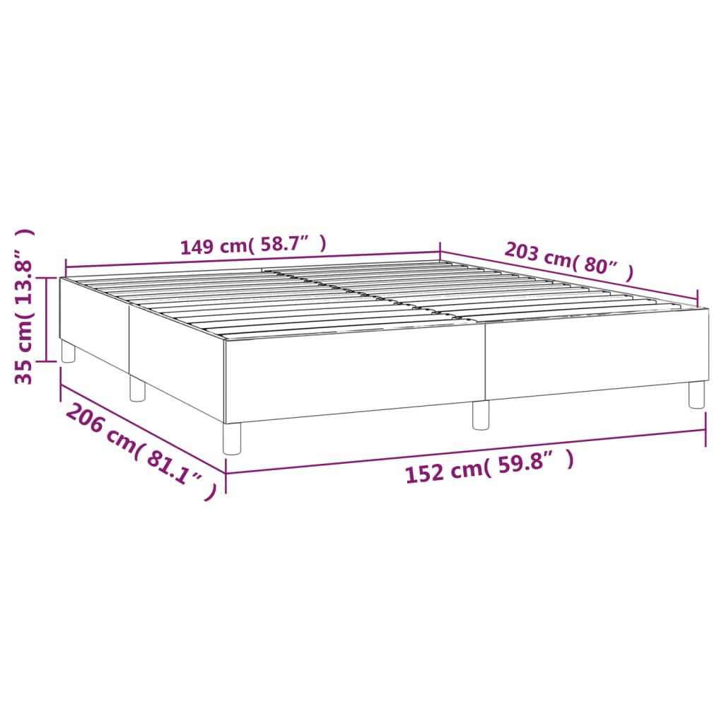 vidaXL Box Spring Bed Frame Dark Gray 59.8"x79.9" Queen Velvet