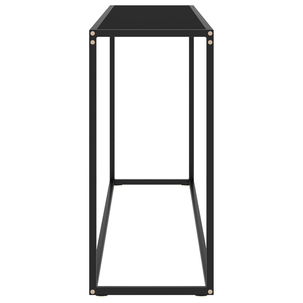 vidaXL Console Table Black 55.1"x13.8"x29.5" Tempered Glass