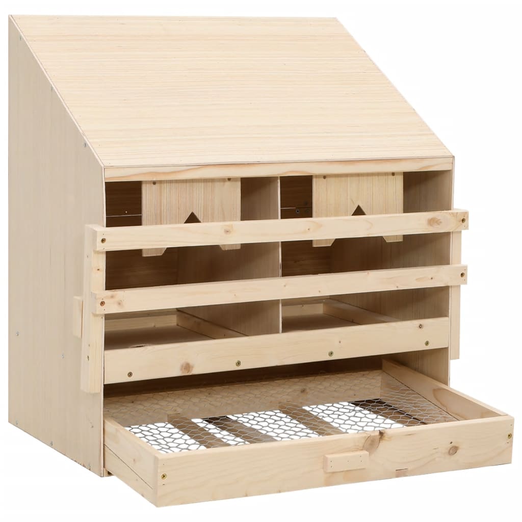 vidaXL Chicken Laying Nest 2 Compartments 24.8"x15.7"x25.6" Solid Pine Wood