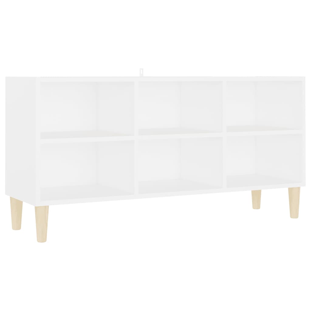 vidaXL TV Stand with Solid Wood Legs White 40.7"x11.8"x19.7"