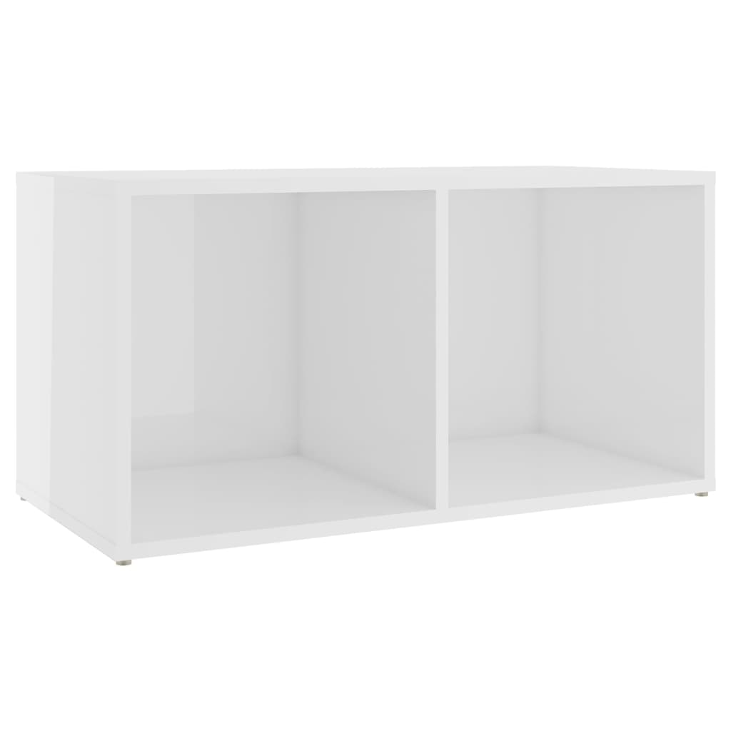 vidaXL TV Stand High Gloss White 28.3"x13.8"x14.4" Engineered Wood