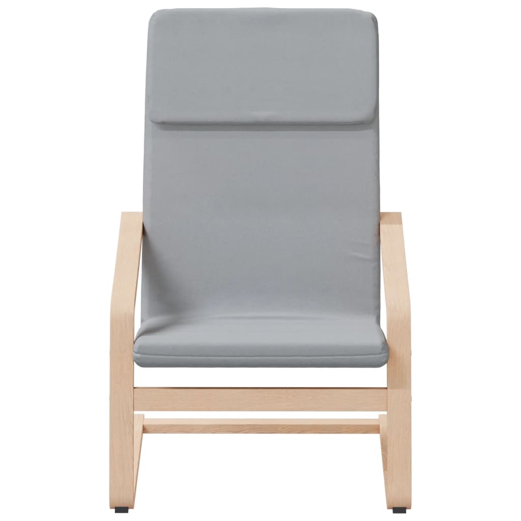 vidaXL Relaxing Chair with Footstool Light Gray Fabric