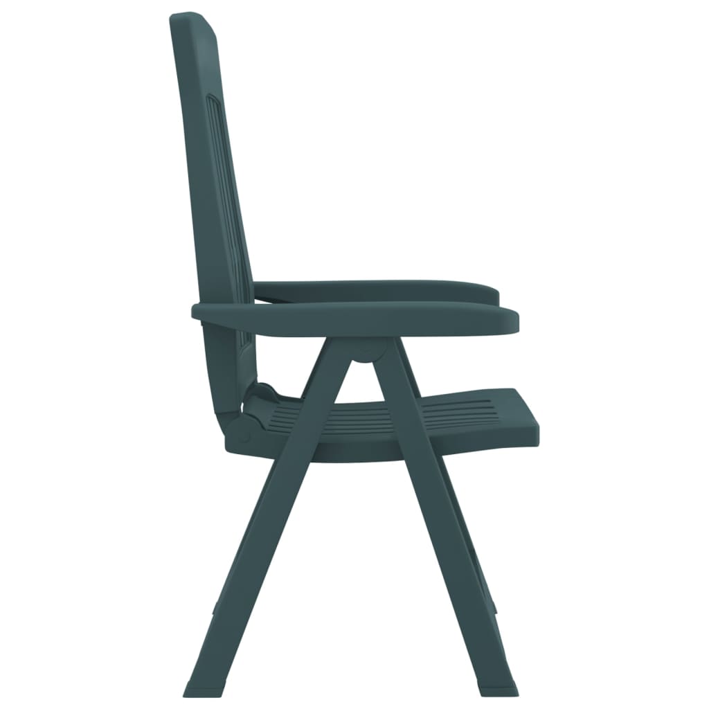 vidaXL Patio Reclining Chairs 2 pcs Green PP